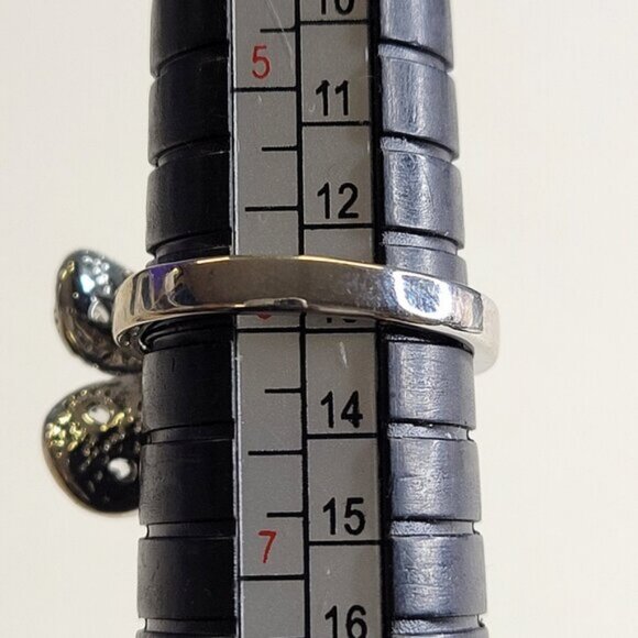 Genuine Brown Pearl and Swaroski Flower Ring Size 6 - Picture 4 of 12